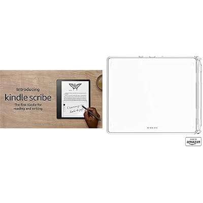 Kindle Scribe Basic Pen Bundle. Includes Kindle Scribe (64 GB), Premium Pen, Made for Amazon Clear Case