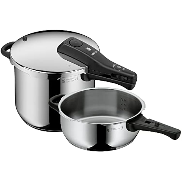WMF Perfect Set with Quick Cooker Diameter 22 cm Diameter of 6 Litres and Half  Body 3 Litres Cromargan Stainless Steel for Induction