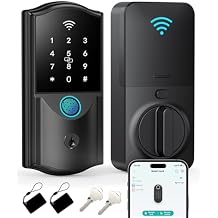 WiFi Smart Lock for Front Door Firstriver Keyless Entry Electronic Deadbolt with Biometric Fingerprint & Digital Keypad Built-in Wi-Fi App Control Auto Lock Compatible with Alexa & Google Assistant