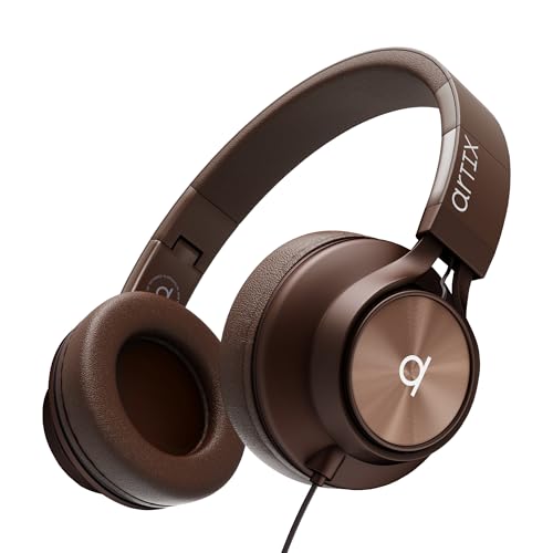 ARTIX Over Ear Headphones Wired with Microphone and Volume Control, Foldable Noise Isolating Headset with Deep Bass for School, Laptop, Computer, Chromebook, Tablet, Travel 3.5mm Jack