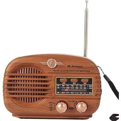 Radios Portable AM FM SW, Retro Radio with Speaker, Transistor Radio Bluetooth 5.3, Rechargeable Battery Powered, TWS, Support TF CardMP3USB Playing, Gifts for Senior, Light Wood