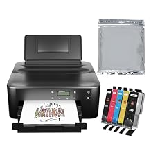 Topper Image Cake Printer Set with 5 Packs EDB 280281 Ink Cartridges, 25pcs Frosting Sheets