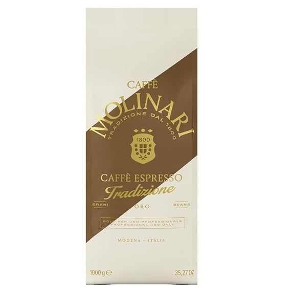 Caffe' Molinari Espresso Tradizione Oro blend Espresso Coffee Beans 1Kg. bag (2.2lb)