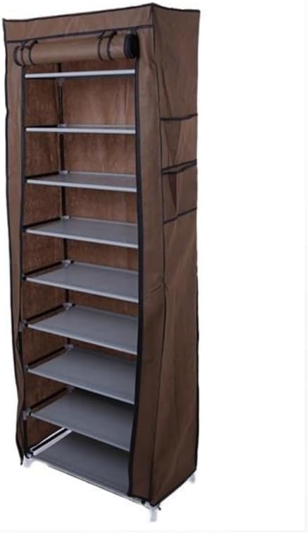 Shoe Rack Organizer with Covers - 9 Tiers Tall Dustproof Shoe Rack, Space Saving Shoe Shelf, Vertical Shoe Storage Organizer for Closet, Entryway, Dorm, Bedroom