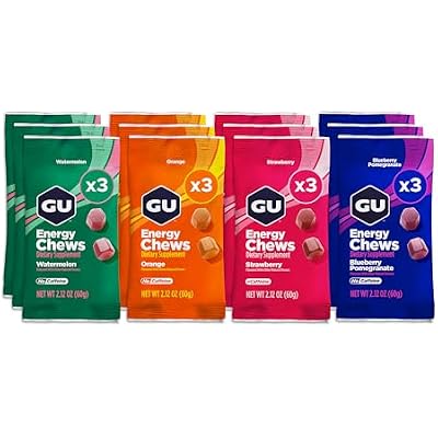 GU Energy Chews, Assorted Flavors - 12 Bags 24 Servings Total