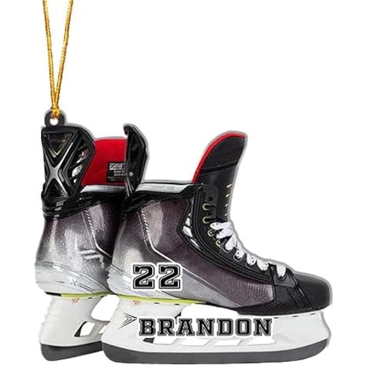 Personalized Hockey Skates Acrylic Christmas Ornament, 2D Flat Shape Ornament, Gift for Hockey Lover, Christmas - N7
