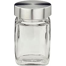 Kela Storage Jars Set Thea 250 ml 3 Pieces of Glass/Stainless Steel, 7 x 7 x 11 cm