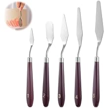 5 Pcs Cake Cream Spatula, Stainless Steel Cake Apatula Palette Knife Offset Spatula Baking Pastry Tool for Cakes Fondant Chocolate