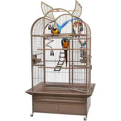 Bird Cage, Bird Flight Cage, Metal Cage with Rolling Stand and Cup for Cockatiels Parakeets Lovebirds Flight Perches Birdcage