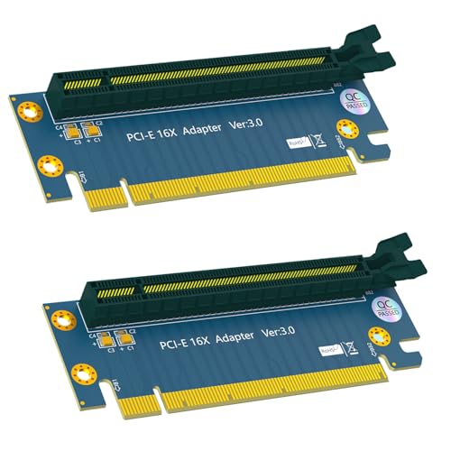 WLGQ PCIe X16 Riser Card, PCI Express 90 Degree GPU Extension Adapter, PCI-E Male to Female Slot Protection, 2 Pack