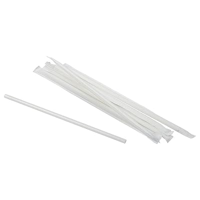 Primeware 100% Compostable 7.75 Jumbo Wrapped Straws 6,000-ct. case