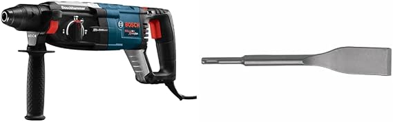 BOSCH GBH2-28L 1-1/8" SDS-plus Bulldog Xtreme Max Rotary Hammer & HS1465P 1-1/2 x 10" SDS-plus Bulldog Xtreme Hammer Tile Chisel HS1465