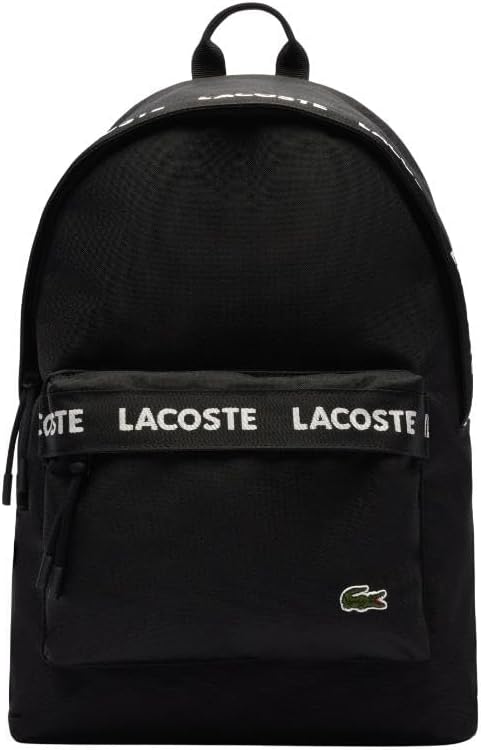Lacoste Unisex Neocroc Seasonal Backpack, Tape Black, One Size