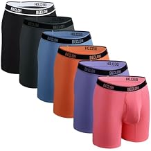 Mens Boxer Shorts Viscose from Bamboo Boxers for Men Breathable Men's Underwear with Fly Boxer Briefs 6 Pack