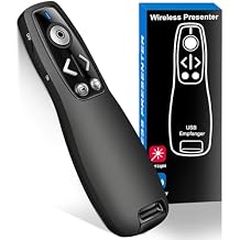 All-in-One Wireless Presentation Clicker with Red Light & Volume Remote Control- USB&Type-C PPT Remote Compatible with Mac/Windows/Laptop/Computer - Ideal for Powerpoint, Business, Classroom