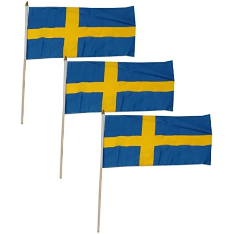 Online Stores Sweden Flag 12 x 18 inch - 3 PK