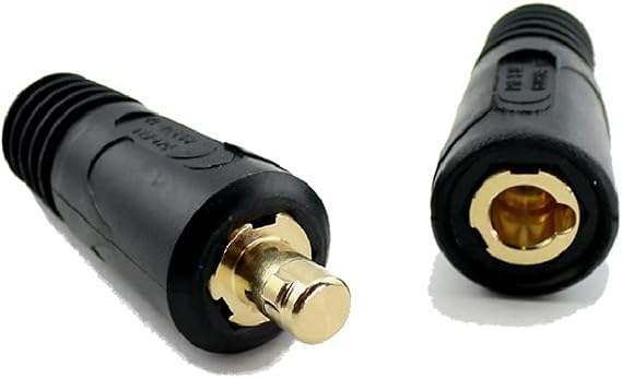 WeldingCity Dinse-Type Twist-Lock Insulated Connector Pair (Male/Female) for Welding Cable AWG 1/0-3/0 (50-70mm)