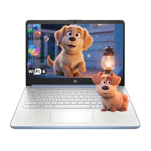 HP Stream 14 Student Business Laptop, Intel N150 ProcessorQuad-core, 4GB RAM, 384GB Storage 128GB UFS256GB MSD, Microsoft Office 365, Copilot AI, 1TB Cloud Storage, Blue, with 5ave Kit