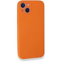 GGM GİYİM & AKSESUAR iPhone 14 ile Uyumlu İçi Kadife Dışı Mat Yapıya Sahip Kamera Korumalı Lansman Silikon Kılıf (Turuncu)