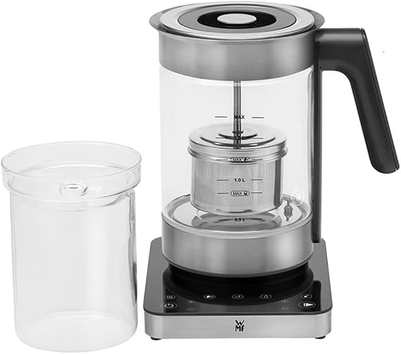 WMF Lumero 3-in-1 Glass Kettle, 1.6 L, 36 Spout Function, Baby Food Warmer, Multiheater, Yogurt Maker, Temperature Control, Matte Stainless Steel