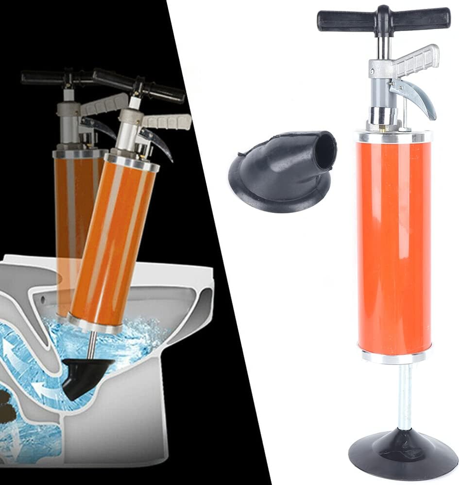 101 PSI High Pressure Toilet Air Plunger Drain Blaster, Clog Remover Pump Gun GDAE10 Cleaner Tool Opener Pipe Cleaning Water Dredging Bath Bathroom Shower Bathtub Kitchen Sink