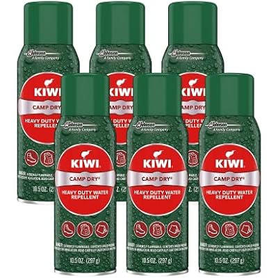 Kiwi Heavy Duty Water Protector, Camp Dry, Long Lasting & Breathable Water Protection, Effective on Leather, Canvas, Outdoor Gear & All Breathable Material, 10.5 OZ Pack of 6