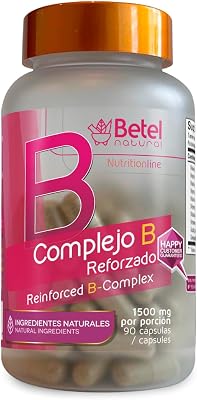 Betel Natural B Complex  Complejo B  with Ginkgo Biloba Capsules Full B Vitamin Spectrum - 90 Capsules