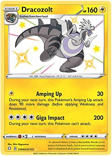 Dracozolt SV045SV122 Shiny Rare Pokemon Card Shining Fates  1x TitanCards® Toploader
