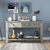 KLMM Modern Console Table Sofa Table for Living Room with 3 Drawers and 1 Shelf, Suitable for Entryway, Living Room, Bedroom, Hallway, Kitchen (Gray@s~)