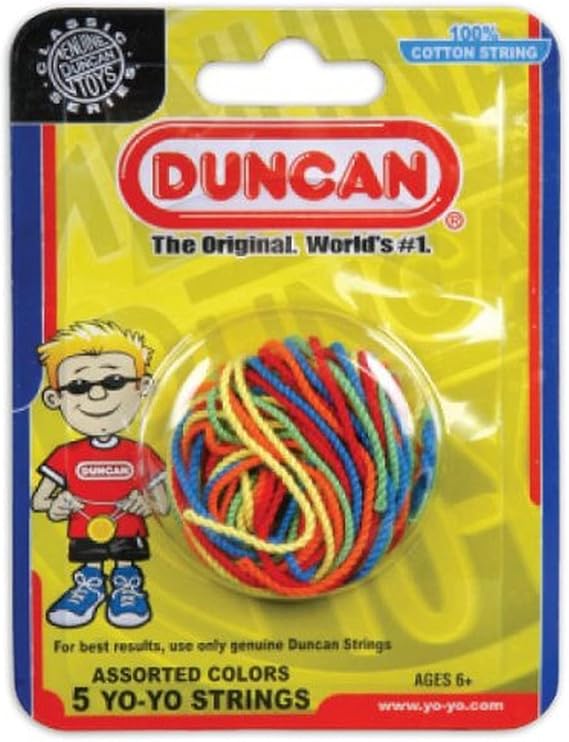 Duncan Toys Cotton Yo-Yo String, Pack of 5 Replacement Assorted Colors