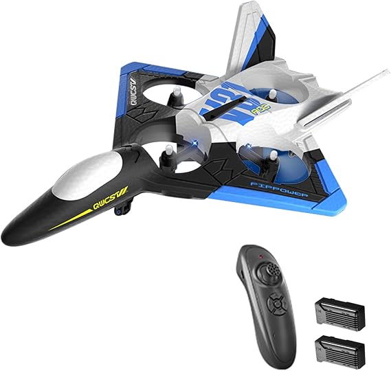 GoolRC 4K Camera RC Plane - 6CH Airplane with 2.4GHz Remote Control, Foam Glider, Easy to Fly, V31 Jet Fighter, 3D Flips, Gravity Sensing, Headless Mode, 2 Batteries