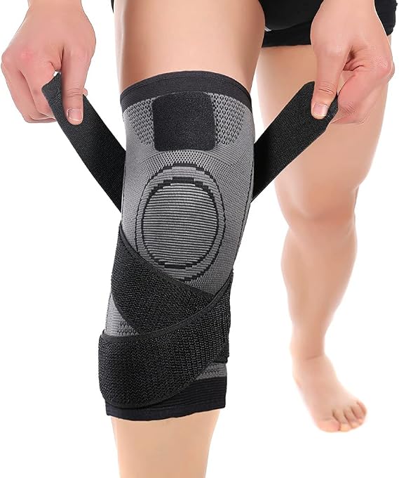 NuCamper Knee Brace for Men & Women Knee Compression Sleeve with Straps