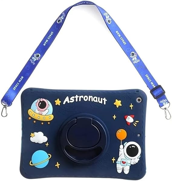 Astronot Kılıf Silikon Standlı Darbe Korumalı Eğlenceli çocuk Kılıf 10.4 inç Lacivert Samsung Galaxy Tab S6 Lite P610 P615 P617 ile Uyumlu ürün