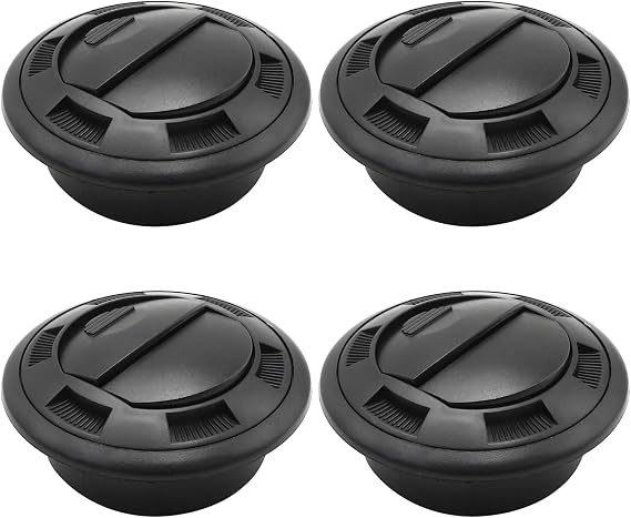4 Pcs Round Dashboard AC Air Outlet Vent Louvered Air Grille, 100mm Face 75mm Mount Diameter, Universal Air Vent for RV Bus Boat Yacht Caravan Car