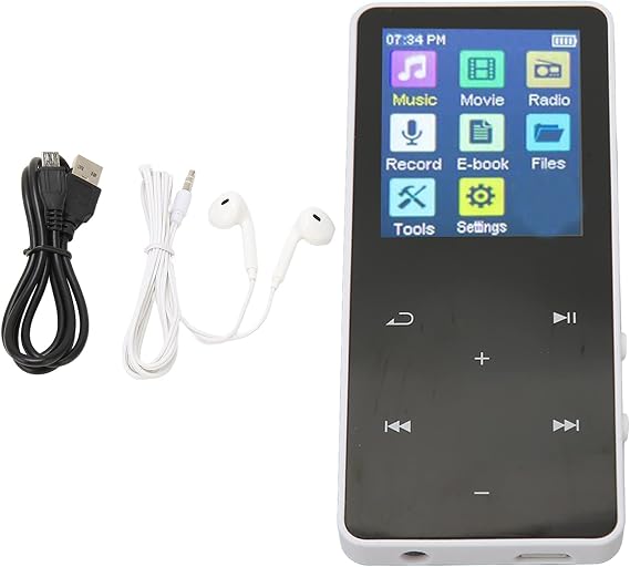 MP3 Player with Bluetooth, MP3 MP4 Player Portable Music Player with 1.8 inch, HiFi Lossless Sound MP3 Music Player for Running Sport (White)