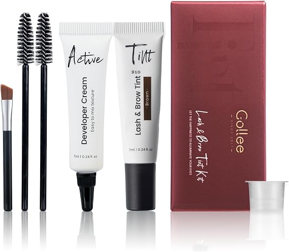 Eyebrow Dye Kit, 2 in 1 Brow and Lash Tint Kit - Fast and Safe Results (Dark Brown), Natural Effects Long Lasting Lasts 4 Weeks Easy to Use for Salon & Home Use