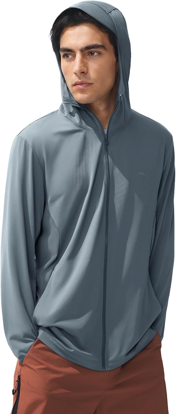BENEUNDER Men's UPF 50+ Sun Protection Lightweight Hoodie Jacket Long Sleeve Active Sun Shirts for Outdoor Hiking Workout