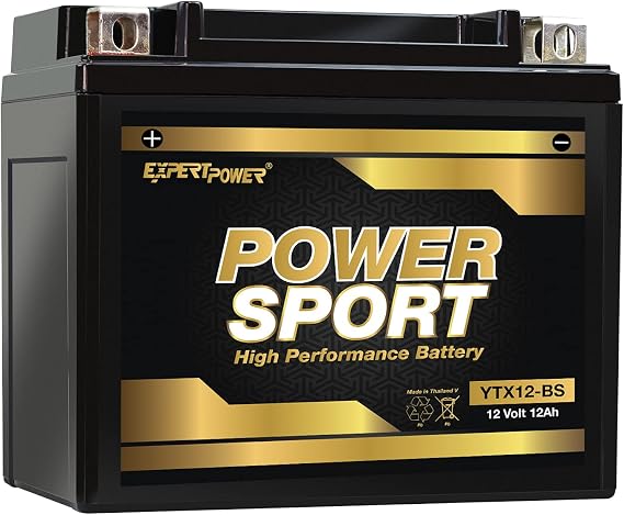 ExpertPower YTX12-BS AGM Motorcycle Battery 12V 12Ah Powersports ATV Battery - Sealed Lead Acid, Maintenance-Free for Motorcycles & UTVs, Recon, Scrambler, Mongoose, People 250
