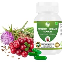 Berberine 50% + Milk Thistle Extract Capsules | Berberis Aristata & Silymarin 80% | Standardized Botanical Herbal Supplement | 60 Vegetarian Capsules | Plant Based Formula | Pack of 1