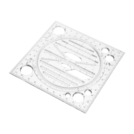 Angoily Multi-Purpose Geometric Drawing Template Precision Circle Ruler for Students Engineers Plastic Design with Clear Markings for Accurate Measurements in Drafting Projects