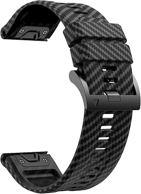 Quick Fit 22mm 26mm Carbon fiber patterned silicone strap For Garmin Fenix E 8 5 5X 6X 7 7XMARQEnduro 3 Sports watch strap Accessories