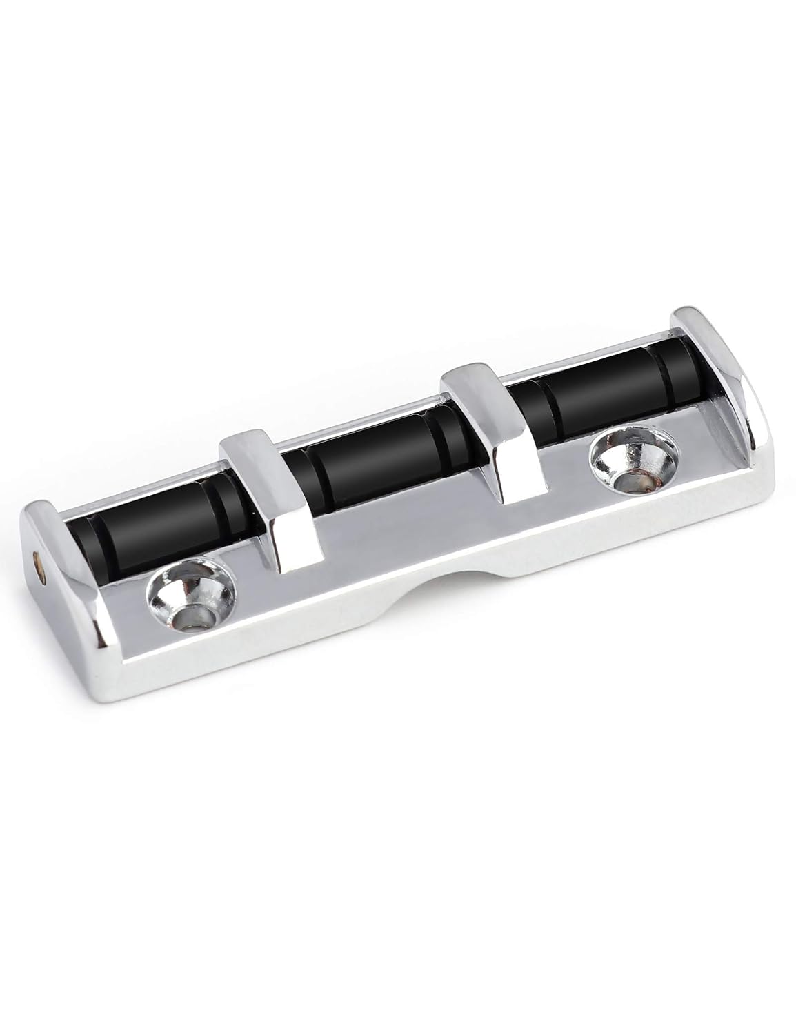 Holmer 6 String Metal Guitar Roller Nut 3 Saddles with Screws Compatible with Strat or Tele Electric Guitar Chrome