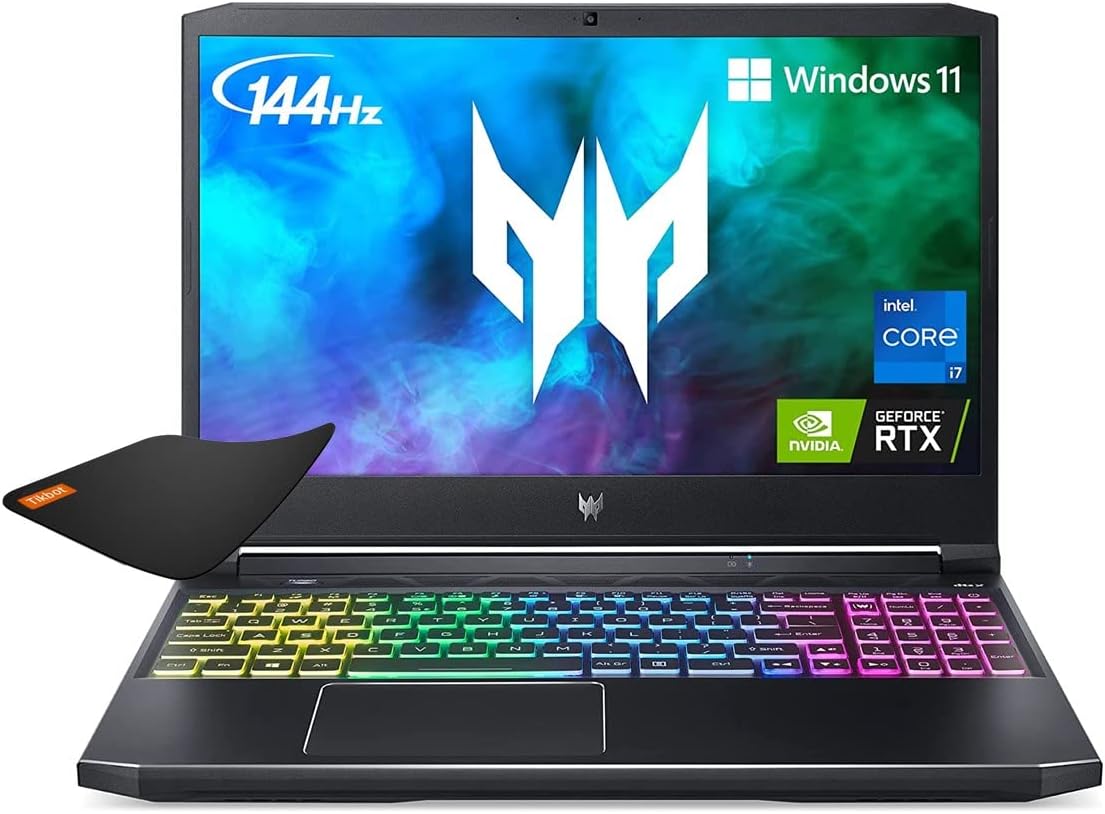 Acer Predator Helios 300 Gaming Laptop | Intel i7-11800H | NVIDIA GeForce RTX 3060 Laptop GPU | 15.6 Full HD 144Hz 3ms IPS Display | Killer WiFi 6 | RGB Keyboard| 16GB RAM | 512GB SSD - WMouse Pad