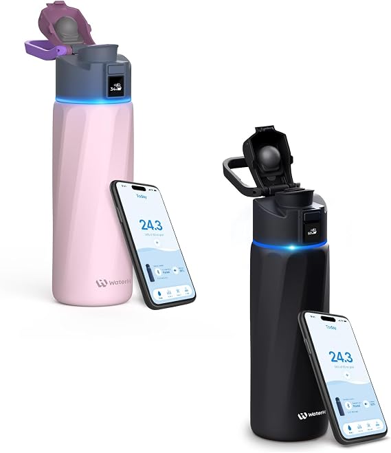 Boost 24 Oz Smart Water Bottle Pink + Boost 24 Oz Bottle Black Bundle