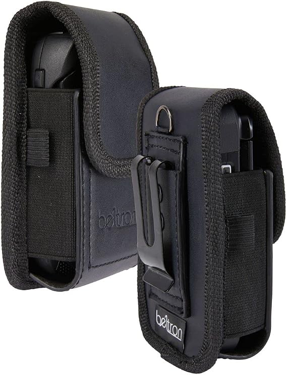 Universal Flip Phone Case, BELTRON Leather Vertical Pouch for TCL Flip Pro, Flip 3, Alcatel Go Flip 4, Go Flip V, Cingular Flip 2, Nokia 2720V & More (Belt Loop, Metal Belt Clip & Dual Magnet Closure)