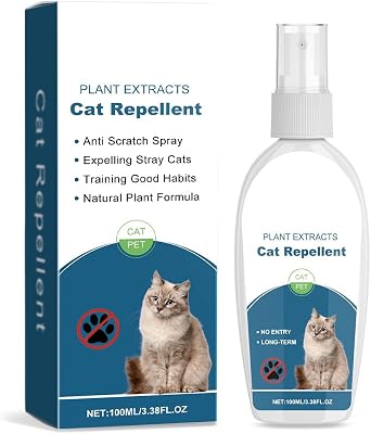 Hzutloer 3.38 OZ（100 ML） Plant Extracts Cat Repellent,Cat Repellents Sprays,Cat Repellent Indoor & Outdoor,Cat Deterrent Training Aid,Effective Cat Repellent Spray for Furniture,Sofa,Rug,Curtain