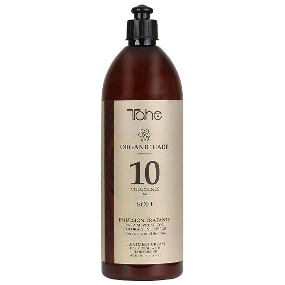 Tahe Organic Care Oxygenated Emulsion for Hair Coloring Mix, For Difficult Gray Coverage. ECO-certified and Animal Friendly ingredients. (10 Vol 900ml)