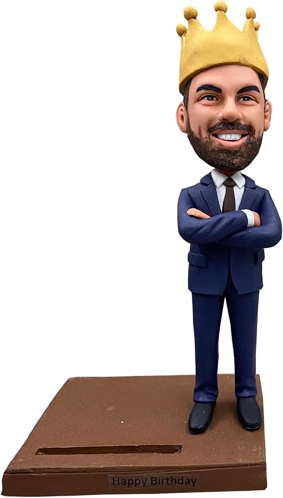 Custom Bobblehead Figures Personalized from Picture, Fully Handmade Customized Bobble Head Figurines for Wedding Engagement Gift,Anniversary for Father/Friend/Business/Golf (Birthday Gift)