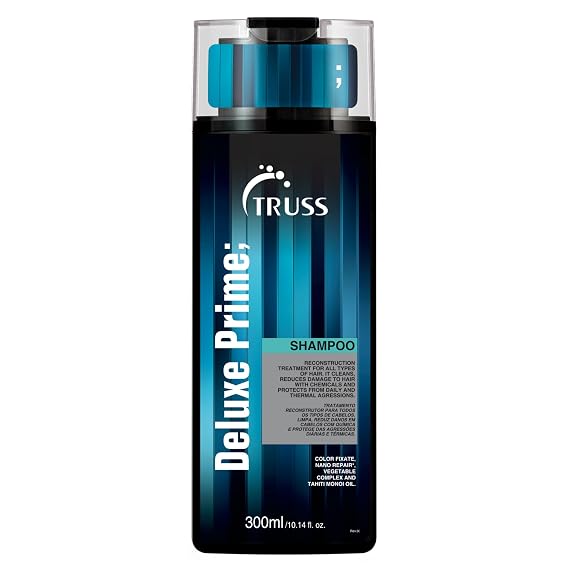 TRUSS Deluxe Prime Deep Cleansing Shampoo - Damaged Hair Repair & Hydrating Shampoo for Hair Shine + Anti Fading Action - Moisturize, Soften & Protect from Chemical Damages (10.14oz)