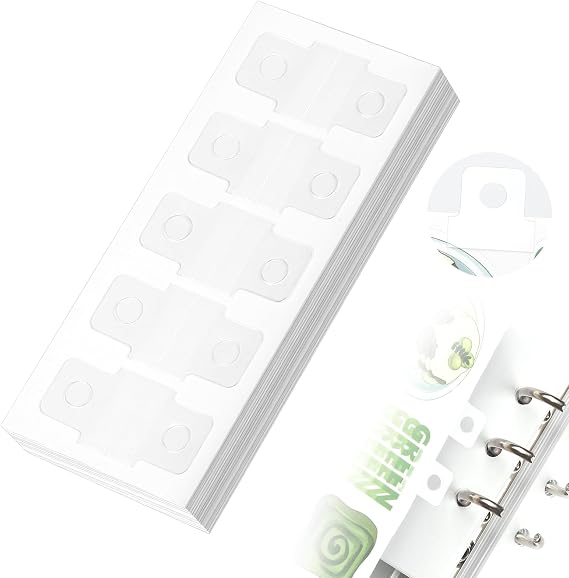 500pcs Clear Binder Stickers Sheet Converter, Self-Adhesive No Punched Page to Ring Binder Refill Insert for DIY, for Planner Scrapbooking Album Hole Reinforcements Stickers